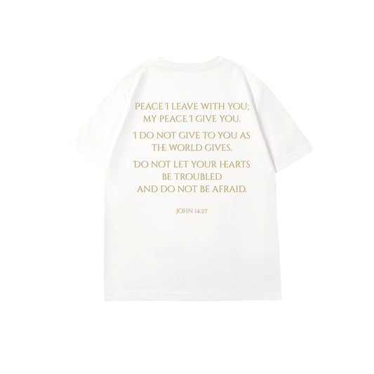 主賜平安鴿子圓領短袖T恤 - 白色(WH) - 背面